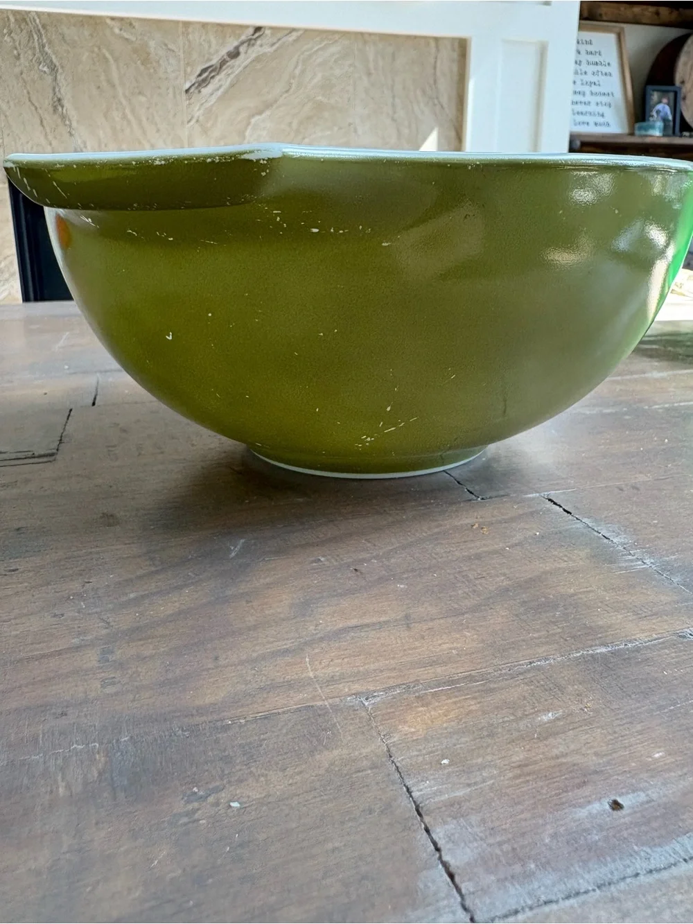 Vintage Pyrex Cinderella avocado bowl style 443